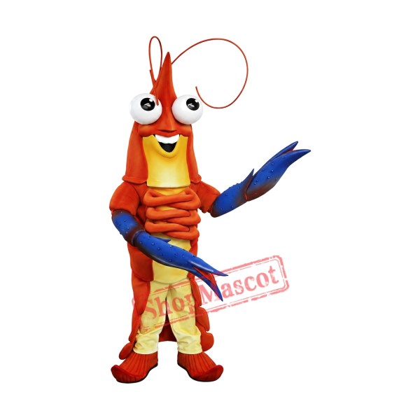 Happy Lightweight Prawn Mascot Costume Happy Lightweight Prawn Mascot Costume