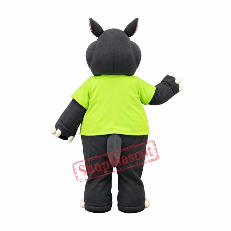 Happy Lightweight Rhino Mascot Costume