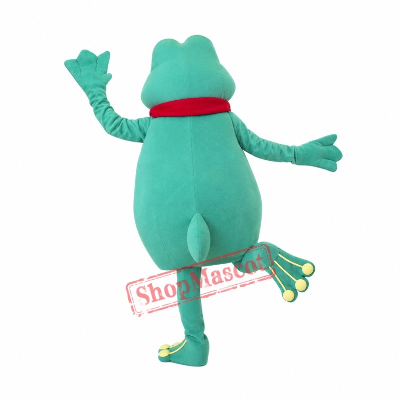 Happy Green Frog Mascot Costume Happy Green Frog Mascot Costume