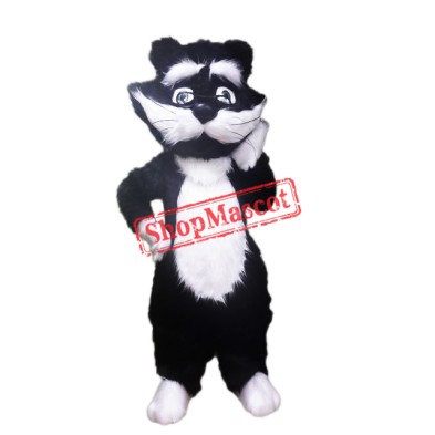 White & Black Animal Cat Mascot Costume