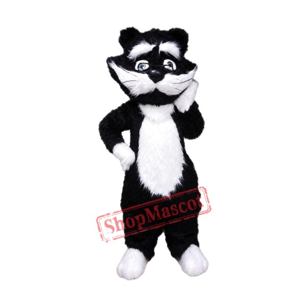 White & Black Animal Cat Mascot Costume