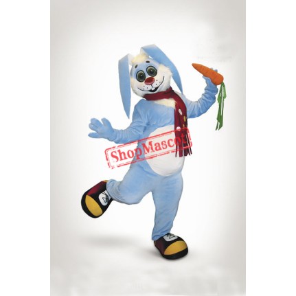 Cute Blue Rabbit Mascot Costume