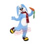 Cute Blue Rabbit Mascot Costume