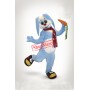 Cute Blue Rabbit Mascot Costume