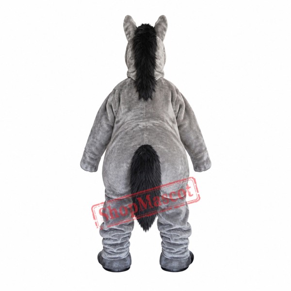 2 Person Grey Horse Mascot Costume 2 Person Grey Horse Mascot Costume