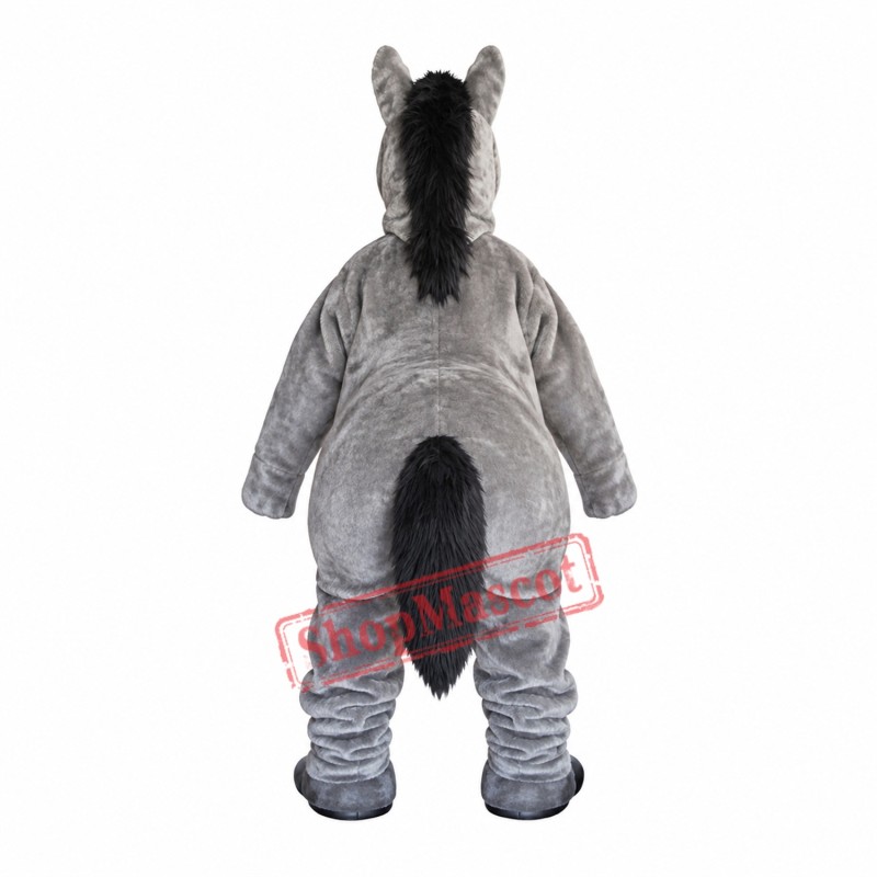 2 Person Grey Horse Mascot Costume 2 Person Grey Horse Mascot Costume