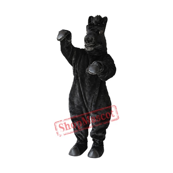 Power Black Horse Mascot Costume