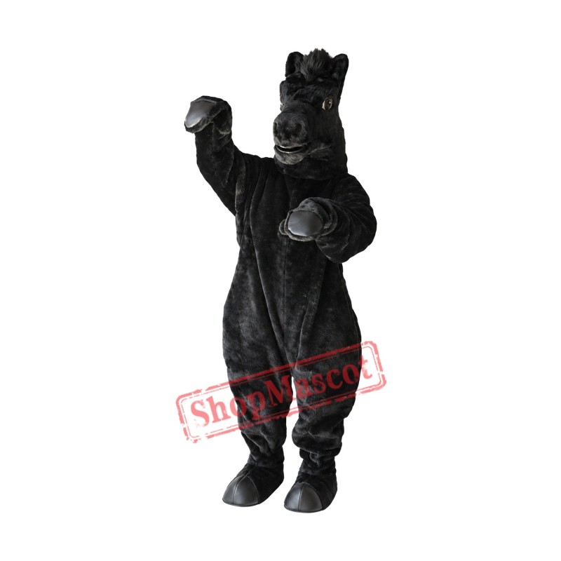 Power Black Horse Mascot Costume