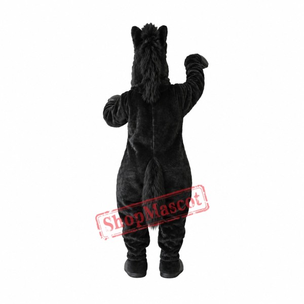 Power Black Horse Mascot Costume Power Black Horse Mascot Costume
