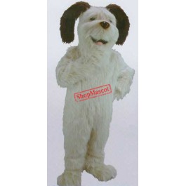 White Shaggy Dog Mascot Costume