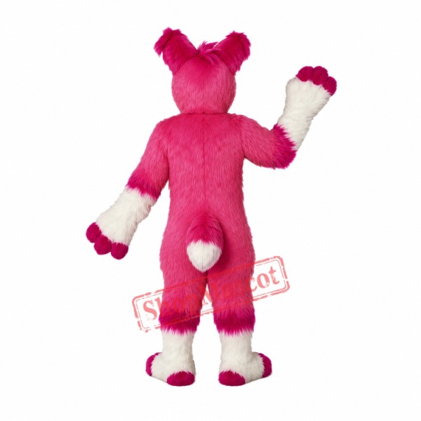 Pink Husky Dog Mascot Costume Pink Husky Dog Mascot Costume