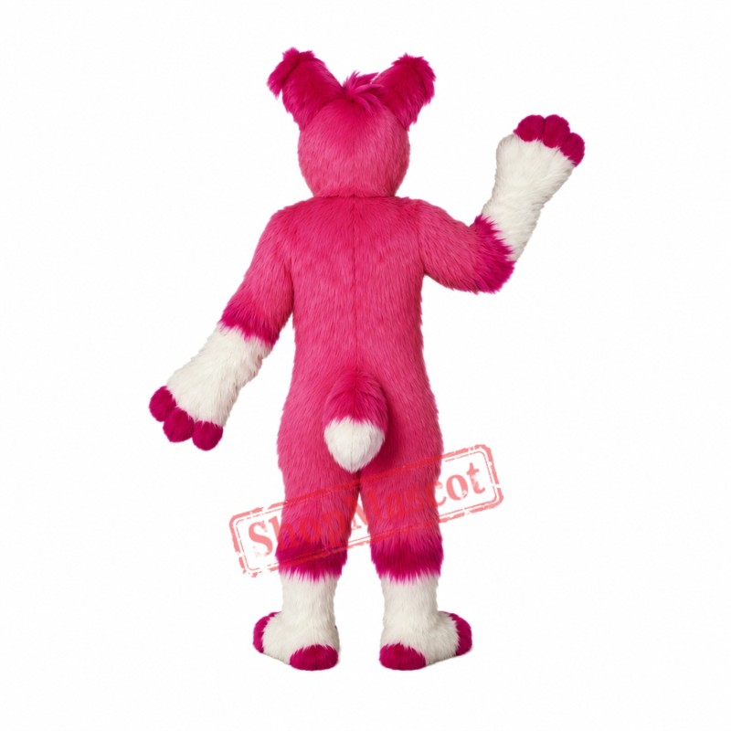 Pink Husky Dog Mascot Costume