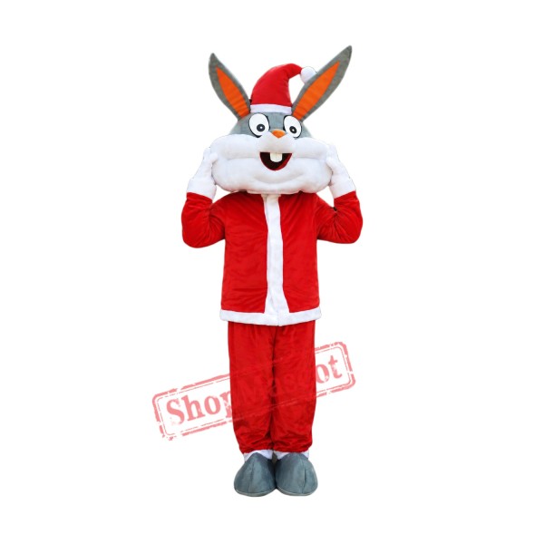 Christmas Rabbit Bunny Mascot Costume Christmas Rabbit Bunny Mascot Costume