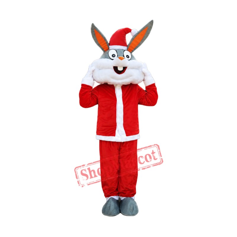 Christmas Rabbit Bunny Mascot Costume Christmas Rabbit Bunny Mascot Costume