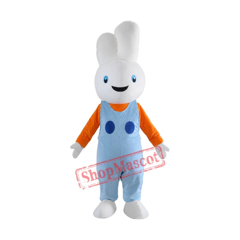 Smiling Rabbit Bunny Mascot Costume Smiling Rabbit Bunny Mascot Costume