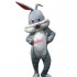 Happy Grey Rabbit Bunny Mascot Costume