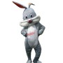 Happy Grey Rabbit Bunny Mascot Costume