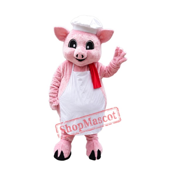 Pink Pig Chef Mascot Costume