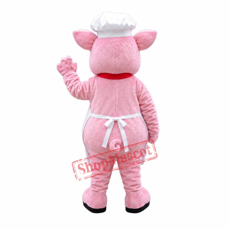 Pink Pig Chef Mascot Costume Pink Pig Chef Mascot Costume