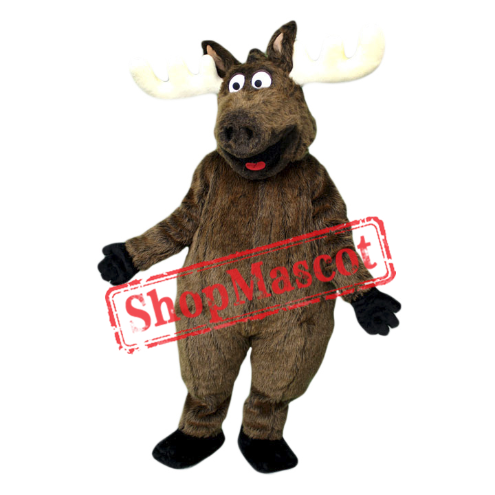 Happy Lightweight Moose Mascot Costume
