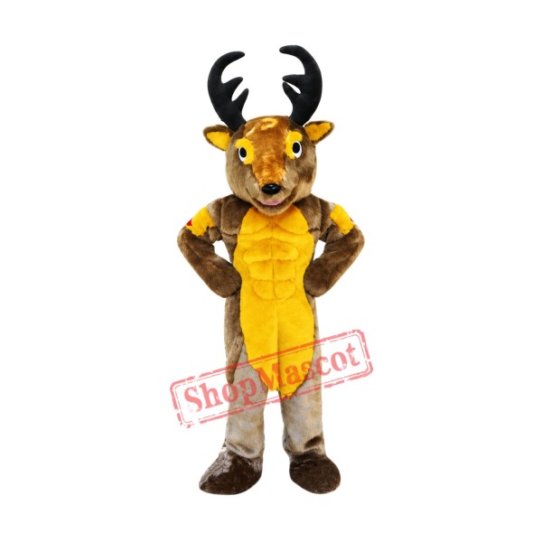 Power Muscular Deer Mascot Costume