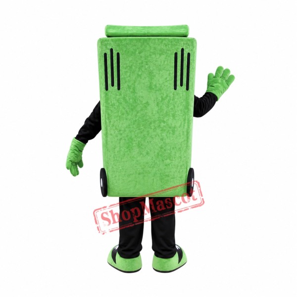 Green Garbage Bin Mascot Costume Green Garbage Bin Mascot Costume