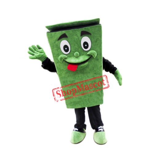 Green Garbage Bin Mascot Costume