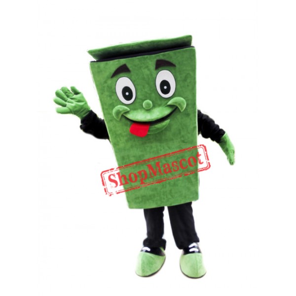 Green Garbage Bin Mascot Costume