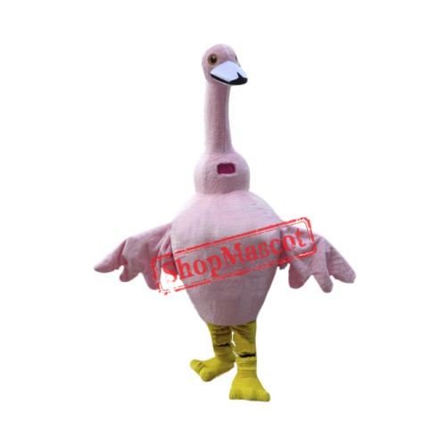 Pink Goose Mascot Costume