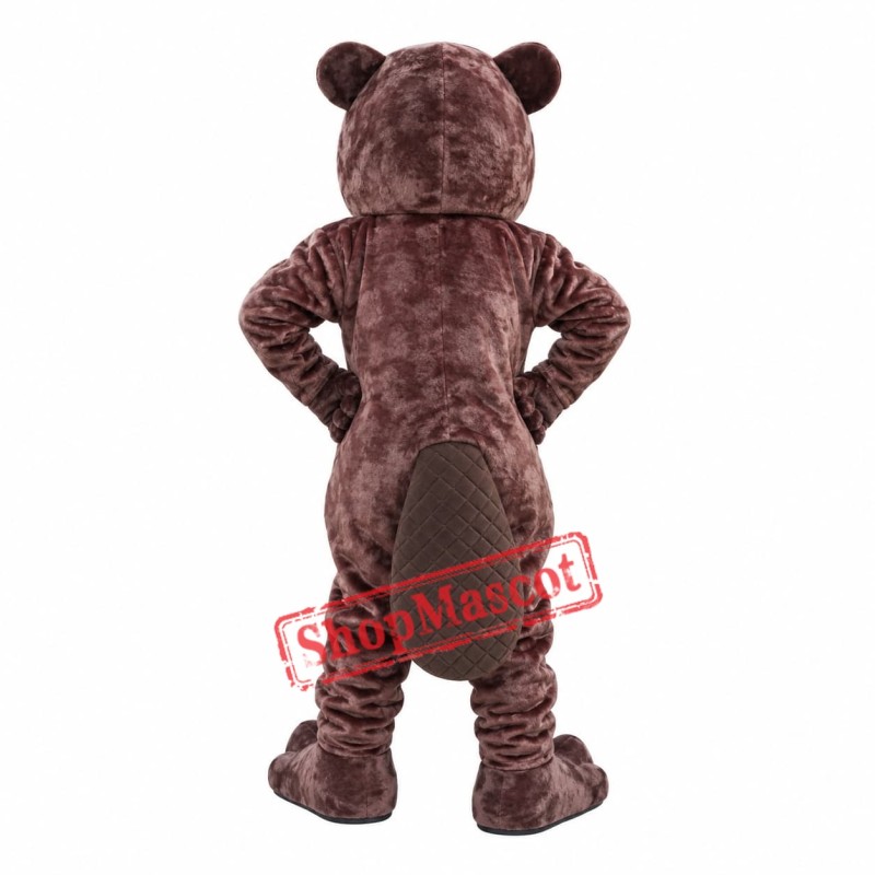 Happy Adult Beaver Mascot Costume