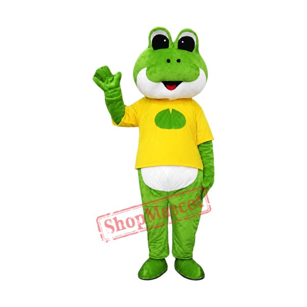 Friendly Green Frog Mascot Costume Friendly Green Frog Mascot Costume