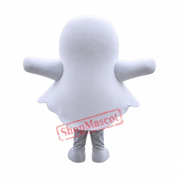 Cute White Ghost Mascot Costume