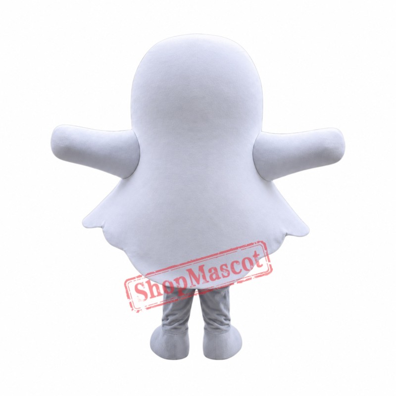 Cute White Ghost Mascot Costume Cute White Ghost Mascot Costume