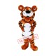 Happy Cartoon Tiger Mascot Costume