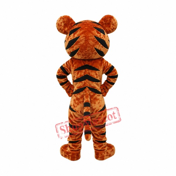 Happy Cartoon Tiger Mascot Costume Happy Cartoon Tiger Mascot Costume