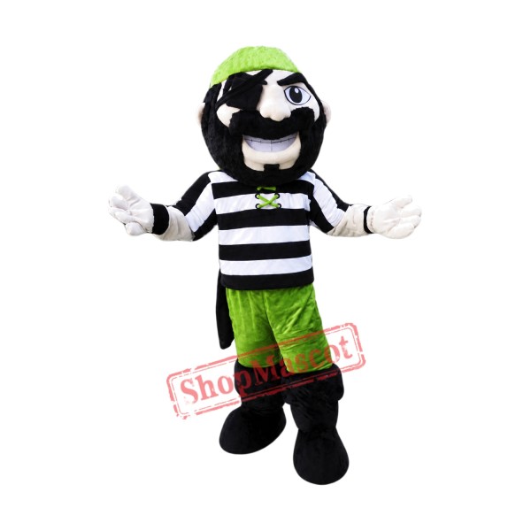 Green Pirate Mascot Costume Green Pirate Mascot Costume