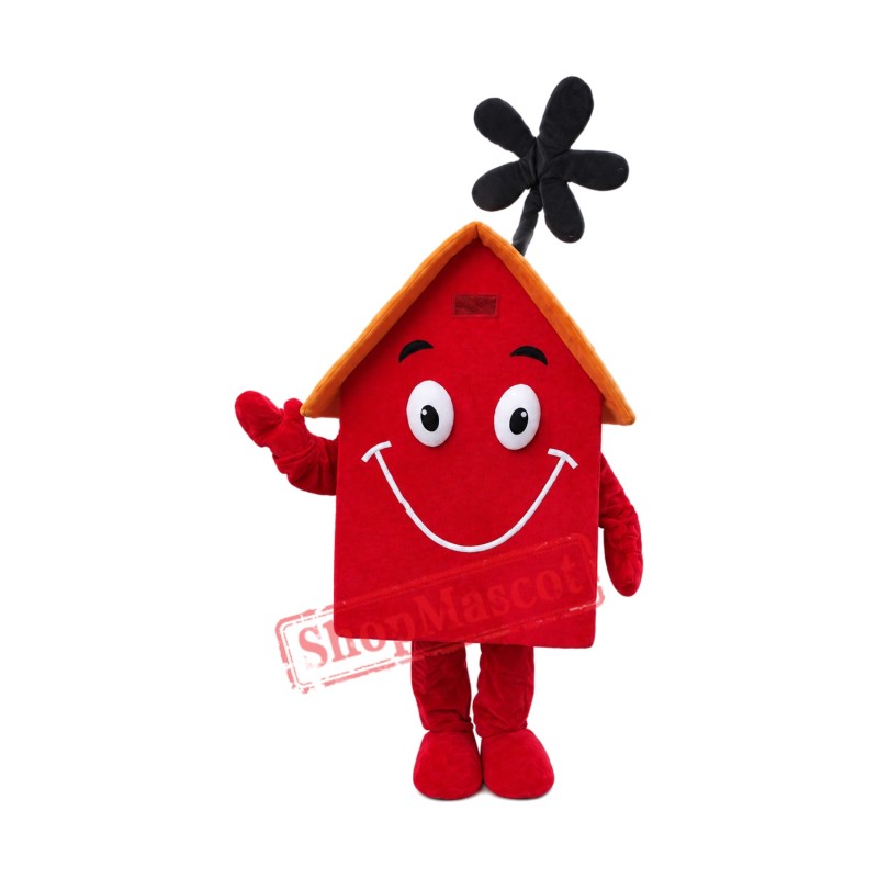Red House Mascot Costume Red House Mascot Costume