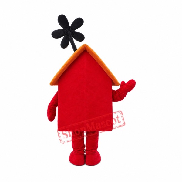 Red House Mascot Costume Red House Mascot Costume