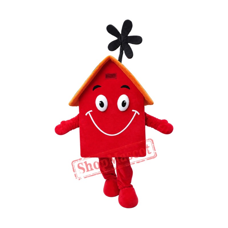 Red House Mascot Costume Red House Mascot Costume