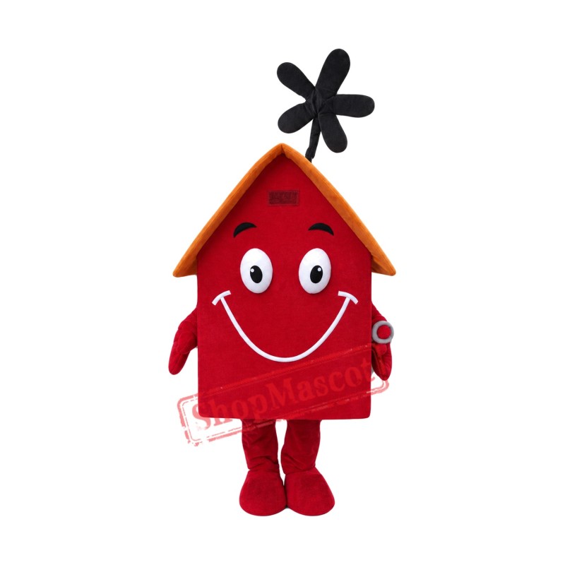 Red House Mascot Costume Red House Mascot Costume