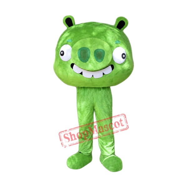 Green Pig Mascot Costume