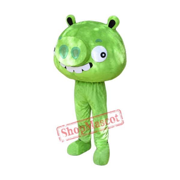 Green Pig Mascot Costume Green Pig Mascot Costume