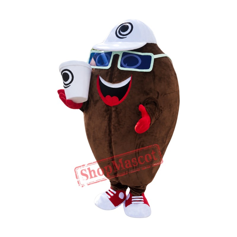 Coffee Bean Mascot Costume Coffee Bean Mascot Costume