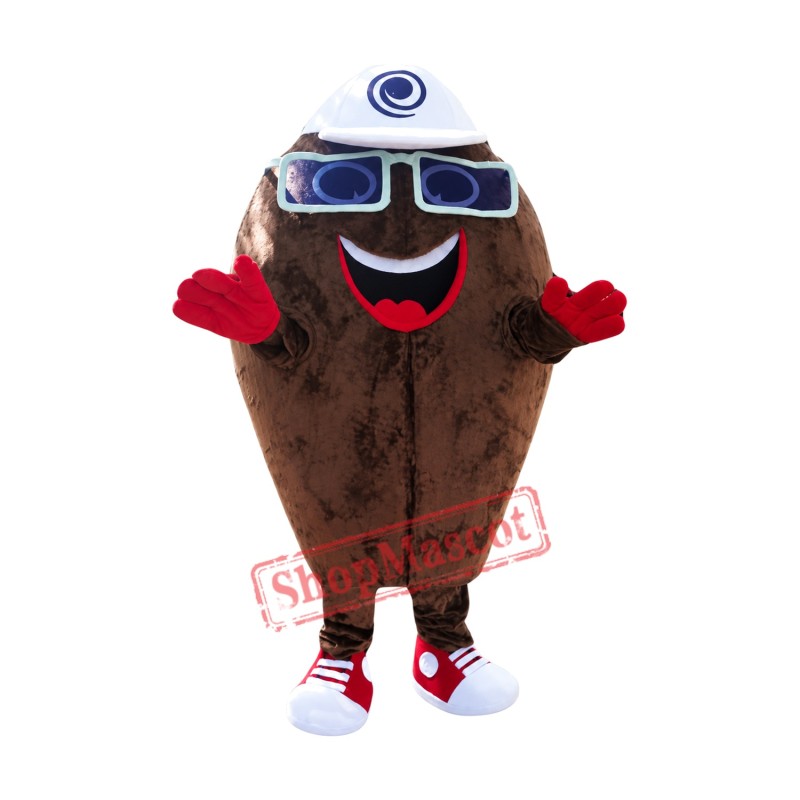Coffee Bean Mascot Costume Coffee Bean Mascot Costume