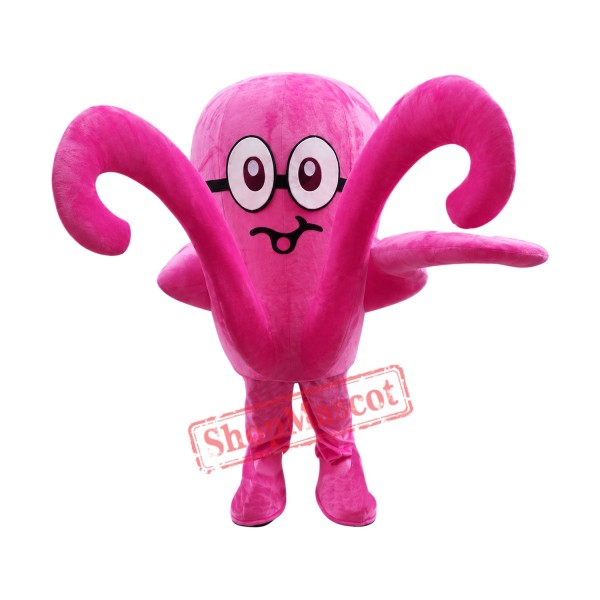 Pink Octopus Mascot Costume