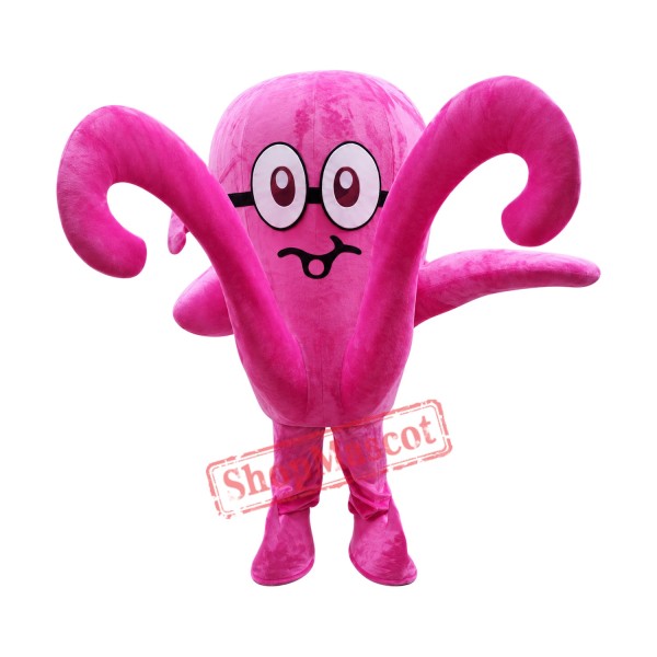 Pink Octopus Mascot Costume Pink Octopus Mascot Costume