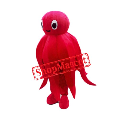 Red Octopus Mascot Costume