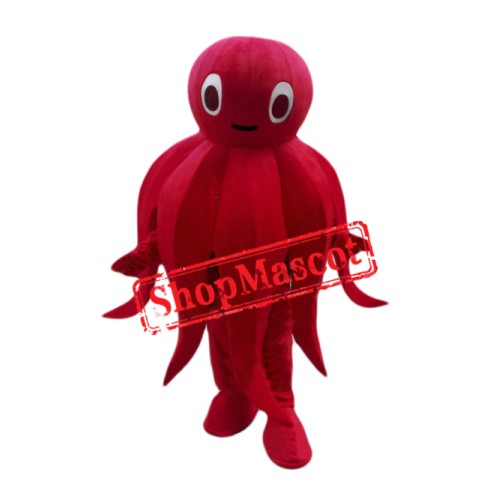 Red Octopus Mascot Costume