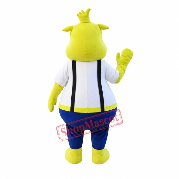 Yellow Rhino Mascot Costume