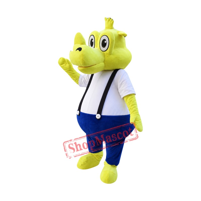 Yellow Rhino Mascot Costume